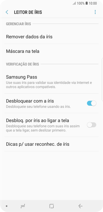 Pressione a tecla de voltar. Pressione a tecla de voltar.