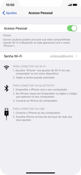 Pressione Senha Wi-Fi, e digite a senha desejada. Pressione Senha Wi-Fi, e digite a senha desejada.