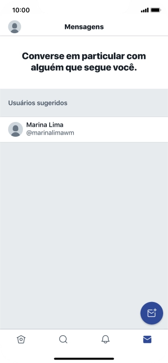 Pressione o ícone de nova mensagem. Pressione o ícone de nova mensagem.