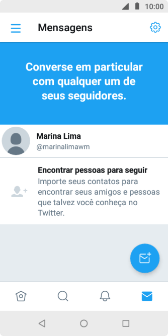 Pressione o ícone de nova mensagem. Pressione o ícone de nova mensagem.