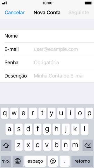 Pressione E-mail, e digite o endereço de e-mail. Pressione E-mail, e digite o endereço de e-mail.