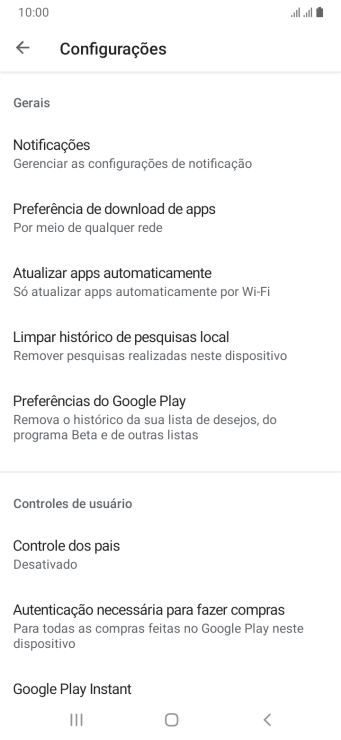 Pressione Atualizar apps automaticamente. Pressione Atualizar apps automaticamente.