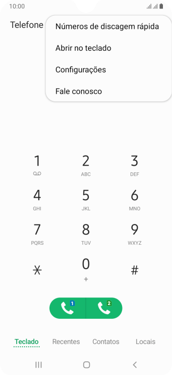 Pressione Configurações. Pressione Configurações.