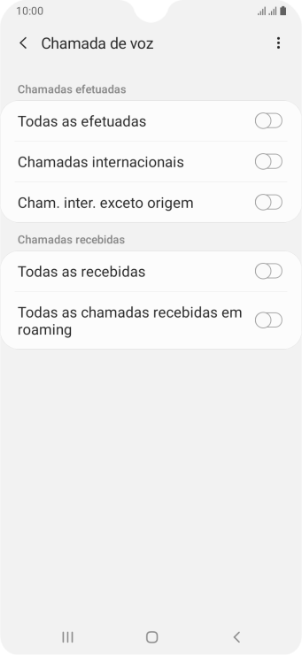 Pressione o indicador ao lado do tipo de bloqueio desejado para ativar ou desativar a função. Pressione o indicador ao lado do tipo de bloqueio desejado para ativar ou desativar a função.