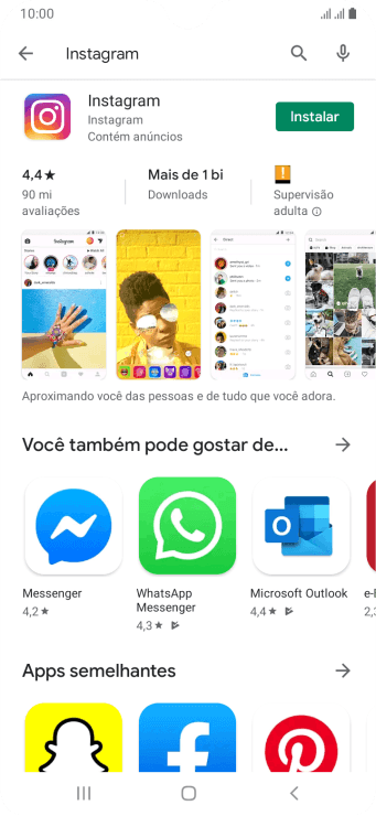 Pressione Instagram. Pressione Instagram.