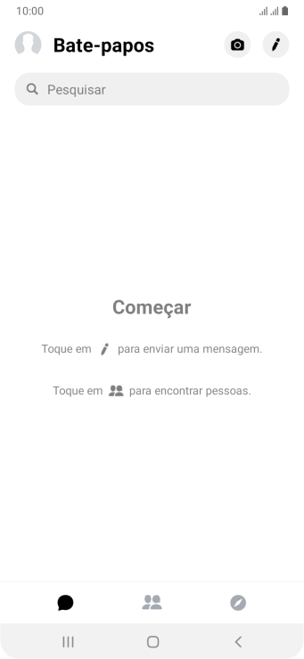 Pressione o ícone de nova mensagem. Pressione o ícone de nova mensagem.