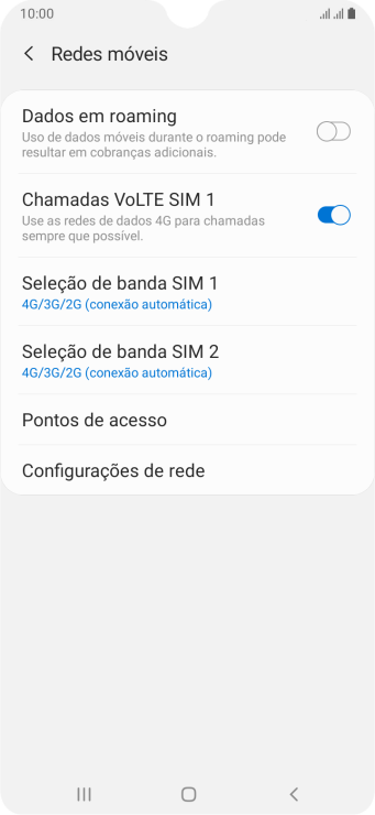 Pressione Seleção de banda ‹SIM› . Pressione Seleção de banda ‹SIM› .