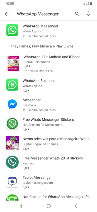 Pressione WhatsApp Messenger. Pressione WhatsApp Messenger.