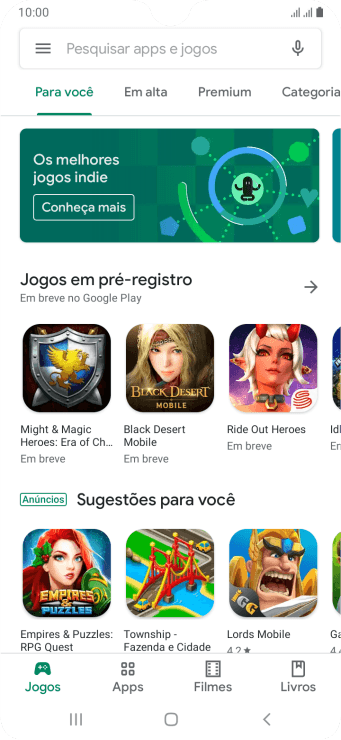 Deslize para a direita a partir do lado esquerdo da tela. Deslize para a direita a partir do lado esquerdo da tela.