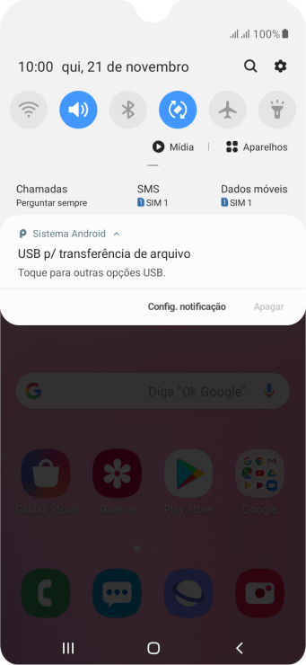Pressione Toque para outras opções USB.. Pressione Toque para outras opções USB..