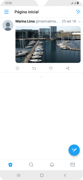 Pressione o ícone de novo tweet. Pressione o ícone de novo tweet.