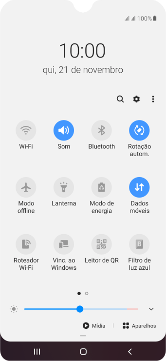 Pressione o ícone de configurações. Pressione o ícone de configurações.