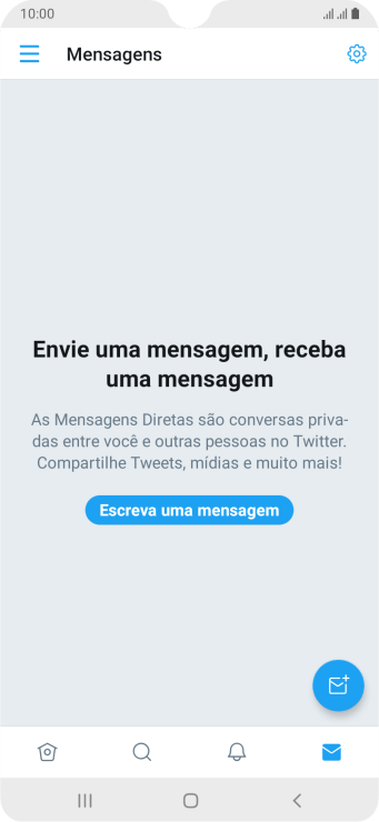 Pressione o ícone de nova mensagem. Pressione o ícone de nova mensagem.