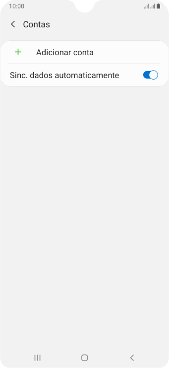 Pressione Adicionar conta. Pressione Adicionar conta.