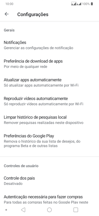 Pressione Atualizar apps automaticamente. Pressione Atualizar apps automaticamente.