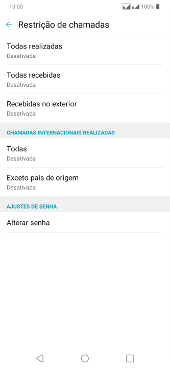 Pressione o tipo de bloqueio desejado. Pressione o tipo de bloqueio desejado.