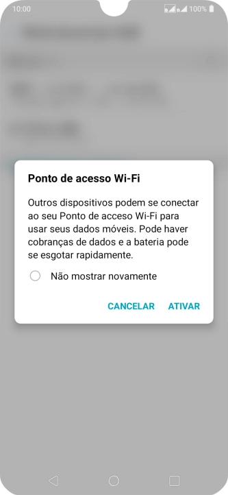 Se o Wi-Fi estiver ativado você deve pressionar ATIVAR. Se o Wi-Fi estiver ativado você deve pressionar ATIVAR.