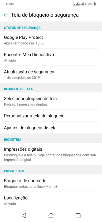 Pressione Selecionar bloqueio de tela. Pressione Selecionar bloqueio de tela.