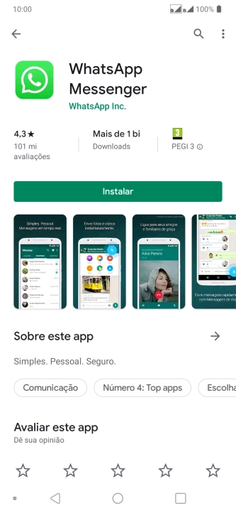 Pressione Instalar, e siga as indicações da tela para instalar o app. Pressione Instalar, e siga as indicações da tela para instalar o app.