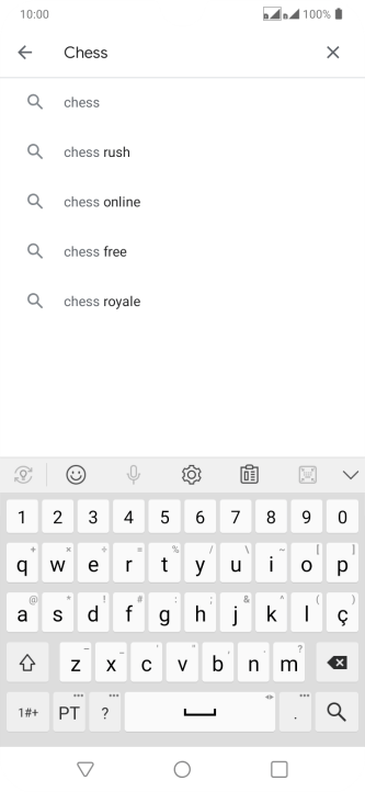Insira o nome ou assunto do app desejado, e pressione o ícone de busca. Insira o nome ou assunto do app desejado, e pressione o ícone de busca.