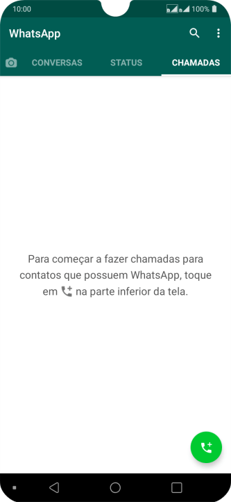 Pressione o ícone de nova chamada. Pressione o ícone de nova chamada.