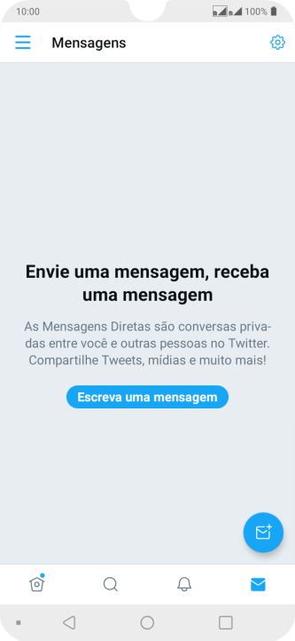 Pressione o ícone de nova mensagem. Pressione o ícone de nova mensagem.