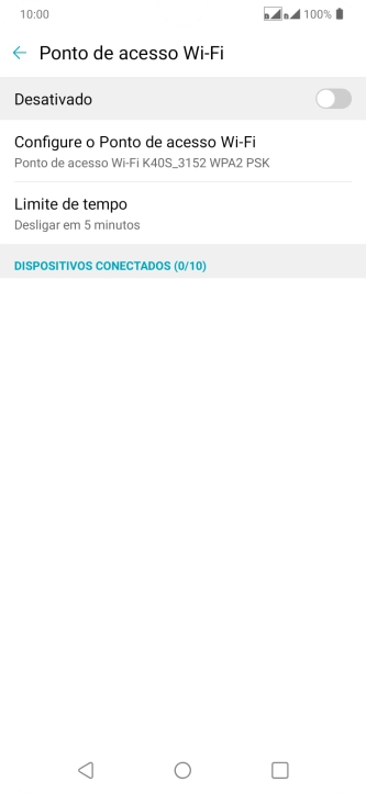 Pressione Configure o Ponto de acesso Wi-Fi. Pressione Configure o Ponto de acesso Wi-Fi.