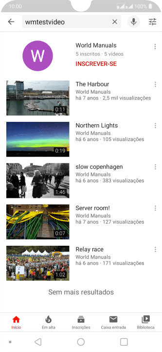 Pressione o vídeo desejado. Pressione o vídeo desejado.