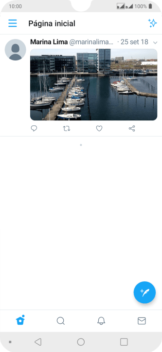 Pressione o ícone de novo tweet. Pressione o ícone de novo tweet.