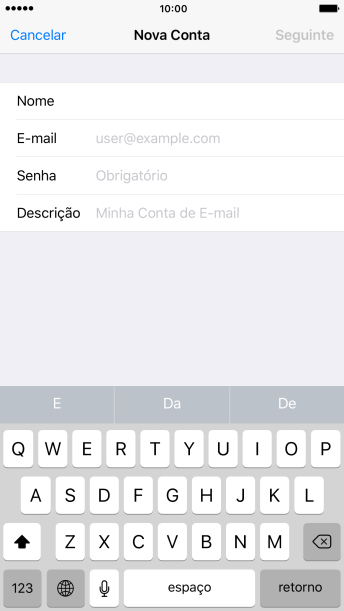 Pressione E-mail, e digite o endereço de e-mail. Pressione E-mail, e digite o endereço de e-mail.