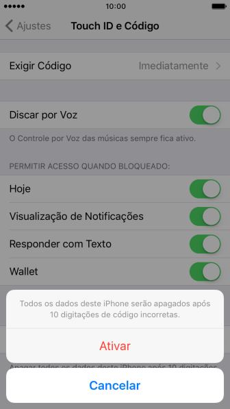 Se você quiser ativar a função, deve pressionar Ativar. Se você quiser ativar a função, deve pressionar Ativar.