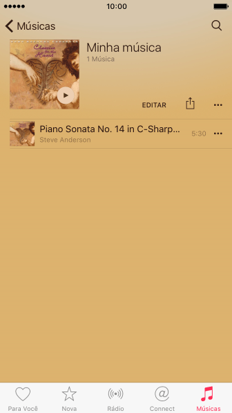 Pressione a música desejada. Pressione a música desejada.