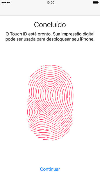 Pressione Continuar. Se você selecionou um código de bloqueio anteriormente, deve inserir um código opcional duas vezes seguidas. Pressione Continuar. Se você selecionou um código de bloqueio anteriormente, deve inserir um código opcional duas vezes seguidas.