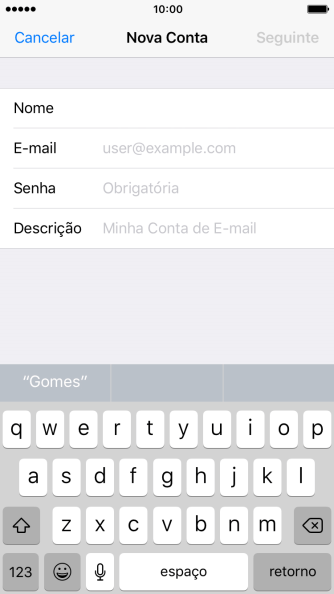 Pressione E-mail, e digite o endereço de e-mail. Pressione E-mail, e digite o endereço de e-mail.