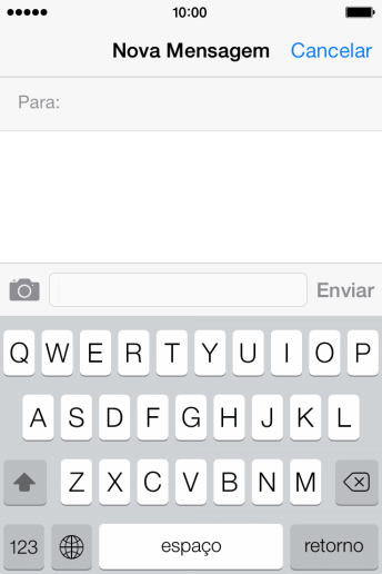 Abra uma nota, mensagem ou e-mail, para que o teclado fique visível na tela, e o celular pronto para a digitação. Abra uma nota, mensagem ou e-mail, para que o teclado fique visível na tela, e o celular pronto para a digitação.