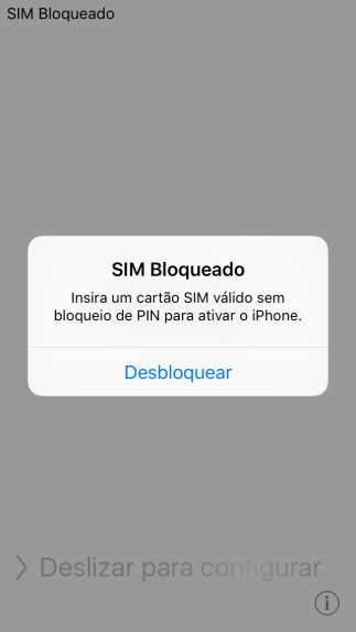 Se o seu chip estiver bloqueado, você deve pressionar Desbloquear . Se o seu chip estiver bloqueado, você deve pressionar Desbloquear .