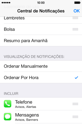 Pressione o ícone de selecionar ao lado do ponto de menu, e mova o ponto para o lugar desejado na lista . Pressione o ícone de selecionar ao lado do ponto de menu, e mova o ponto para o lugar desejado na lista .