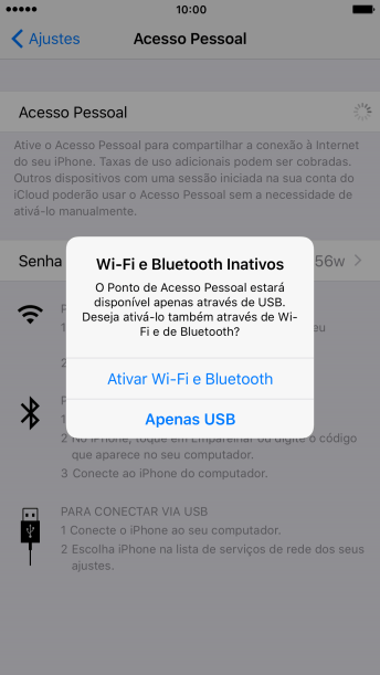 Pressione Ativar Wi-Fi e Bluetooth. Pressione Ativar Wi-Fi e Bluetooth.