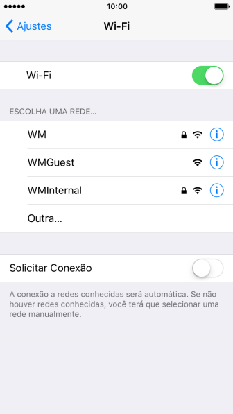 Pressione a rede Wi-Fi desejada. Pressione a rede Wi-Fi desejada.