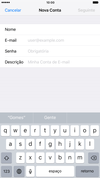 Pressione E-mail, e digite o endereço de e-mail. Pressione E-mail, e digite o endereço de e-mail.