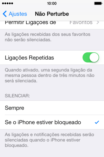 Pressione Sempre, se o celular deve estar no modo silencioso sempre. Pressione Sempre, se o celular deve estar no modo silencioso sempre.