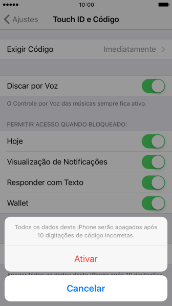 Se você quiser ativar a função, deve pressionar Ativar. Se você quiser ativar a função, deve pressionar Ativar.