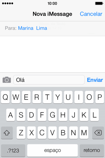 Pressione Enviar, quando você terminar de digitar sua i Message. Pressione Enviar, quando você terminar de digitar sua i Message.