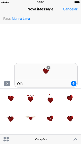 Pressione o ícone de enviar, quando você terminar de escrever a iMessage. Pressione o ícone de enviar, quando você terminar de escrever a iMessage.