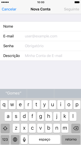 Pressione E-mail, e digite o endereço de e-mail. Pressione E-mail, e digite o endereço de e-mail.
