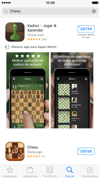 Pressione o app desejado. Pressione o app desejado.
