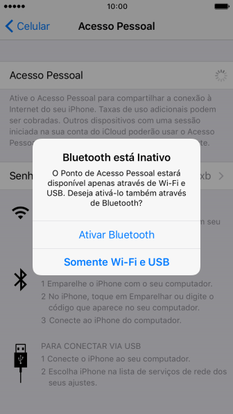 Pressione Somente Wi-Fi e USB. Agora está estabelecida a conexão de Internet do computador via celular. Pressione Somente Wi-Fi e USB. Agora está estabelecida a conexão de Internet do computador via celular.