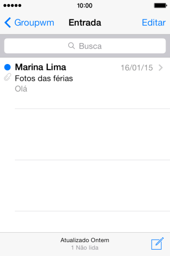 Pressione o nome da conta de e-mail. Pressione o nome da conta de e-mail.