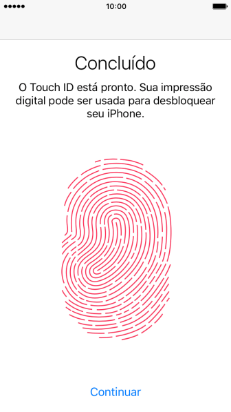 Pressione Continuar. Se você selecionou um código de bloqueio anteriormente, deve inserir um código opcional duas vezes seguidas. Pressione Continuar. Se você selecionou um código de bloqueio anteriormente, deve inserir um código opcional duas vezes seguidas.