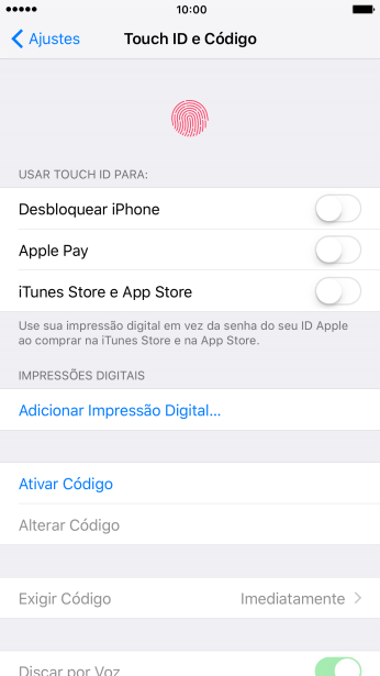 Pressione Adicionar Impressão Digital..., e siga as indicações da tela para adicionar a impressão digital. Pressione Adicionar Impressão Digital..., e siga as indicações da tela para adicionar a impressão digital.